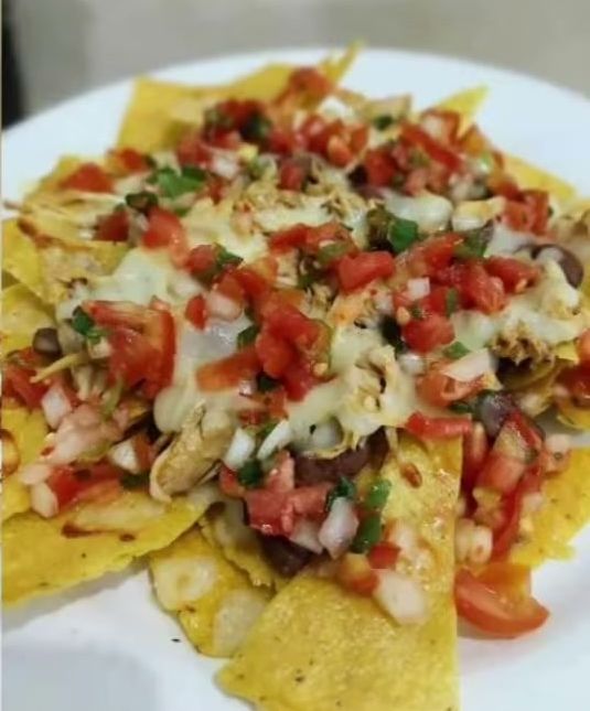 Loaded nachos with fresh salsa at Lani's Resto, Krui